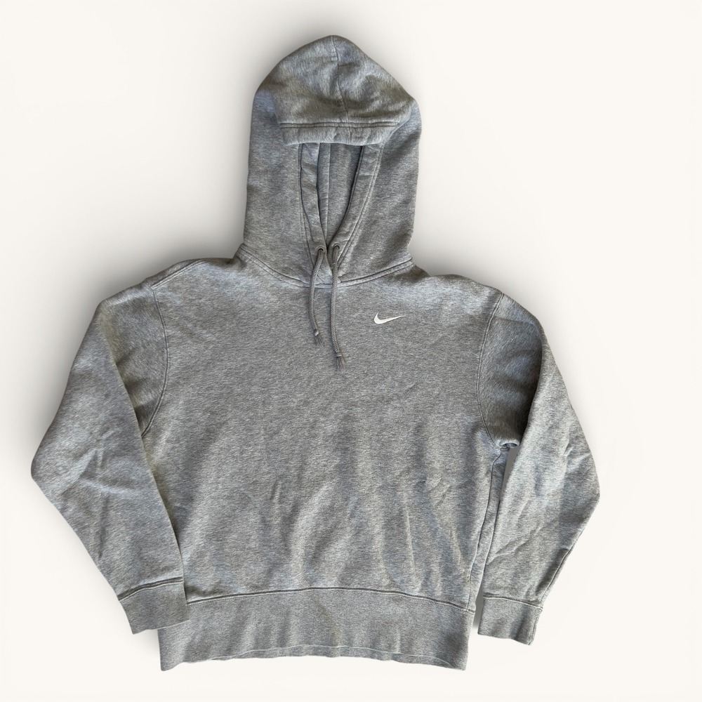 Nike  Hoodie XS Gray Pullover Sweatshirt Minimal Logo Unisex